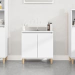 The Living Store - Meuble d'évier blanc 58x33x60 cm bois d'ingénierie Blanc