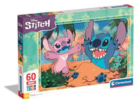 Clementoni Jigsaw Puzzle Disney Stitch 60 Maxi Pieces - Supercolor Puzzle For Children 4-6 Years, Cartoon, Disney, Gift For Boy/Girls, Puzzle For Kids, Made In Italy, 26596