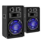 Fenton BS12 Party Speakers 12" Passive (Pair) with Built-in LED Lights Disco Bedroom DJ System