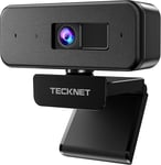 TECKNET Webcam, Full HD Webcam, 1080P Webcam for PC, PC Web camera with Webcam