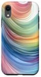 Coque pour iPhone XR Aquarelle minimaliste abstrait pastel coloré arc-en-ciel vague