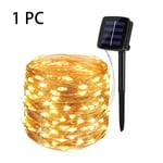 (7M 50LEDLämmin valkoinen 1kpl)LED Solar Fairy String Lights Outdoor Festoon Lamppu Vedenpitävä 8 Tilaa Kuparilanka Valo 3222127M Christmas Garland Yard Decor