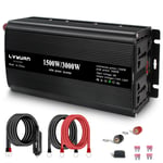 1500 Watts Power Inverter 24V to 230V, Modified Sine Wave Car Inverter, Dual 230 Volts Universal AC Outlets, DC to AC Converter with Led shows, 2 USB Port, Replaceable Fuses