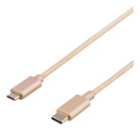 PRIME USB cable, 2.0, Type C ma, Type Micro-B ma, 1m, gold