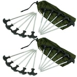 20 X HEAVY DUTY NGT CARP FISHING BIVVY PEGS CAMPING TENT PEG IN DRAWSTRING BAG