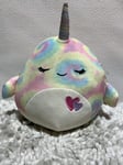 Squishmallow Limited Edition Valentine 2023 Ter Narwhal Soft Toy Rainbow Tie-Dye