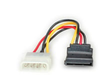 Roline 11.03.1061, 0,1 M, Molex (4-Stift), Sata 15-Stik, Hanstik/Hanstik, Sort, Rød, Hvid, Gul