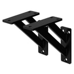 2x Equerres Etagere mural support d'angle en aluminium noir