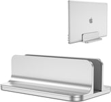 Support Ordinateur Portable Compatible avec Macbook/iPad/Microsoft, et Autre PC, Support Vertical Bureau Réglable Laptop Stand en Alliage d'Aluminium, Dock Stand pour Macbook Air/Pro, Argenté