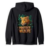 Hidden Leopard Guardian of the Green: A Call to Preserve Zip Hoodie