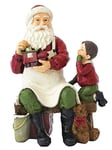 Figurine Pere Noel avec Un Enfant 17x13x23 CM en POLYRESINE Christmas Figurines