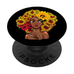 Sunflower Babe Girly Black Pride Movement Black Woman Gift PopSockets Support et Grip pour Smartphones et Tablettes