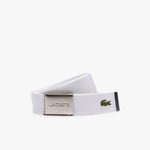 Lacoste Ceinture L.12.12 Concept fabriquée en France Taille 90 cm Blanc