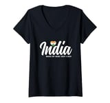 Womens Indian Souvenirs Makes My Heart Skip A Beat Travel India V-Neck T-Shirt