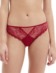 Calvin Klein Womens 000QF6650E CK Black Camellia Thong - Red Nylon - Size 14 UK