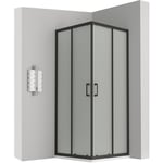 LANABLACK Cabine douche H 185 cm porte coulissante opaque 80x80 cm