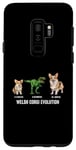 Coque pour Galaxy S9+ Pembroke Welsh Corgi Evolution avec chiot et T-rex drôle