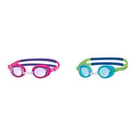 Zoggs Kids' Ripper Junior Swimming Goggles, Pink,Purple,Tint, 6-14 Years & Kids' Little Ripper Swimming Goggles Anti-Fog and Uv Protection (up to 6), Aqua,Green,Tint, 0-6 Years