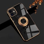 Lyxigt Stilrent skal ‘iPhone 13‘ med ring ställ-funktion Guld Black Black