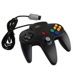 Manette de jeu pour Nintendo 64 - New Style à long manche - Contrôleur filaire avec vibrations et choc - Noir