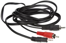 PremiumCord Jack to RCA Y Cable 2 m, Jack 2.5 mm to 2 x RCA RCA Male to Male Jack to RCA Stereo Audio for Digital Camera, TV, Mobile Phones, MP3, HiFi, Colour: Black