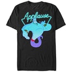 Disney Men's Aladdin Genie Applause Humor Graphic T-Shirt, Black, XL