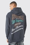 Men's Oversized Beverly Hills Back Graphic Hoodie - Grey - Xs, Grey