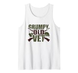 Grumpy Old Vet Funny Military Veteran Men Women Tank Top