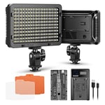 Neewer 176 LED Lumière Réglable 5600K sur Caméra avec Batterie 2200mAh et USB Chargeur pour Canon, Nikon, Pentax, Panasonic, Sony et Autres DSLR pour Photographie