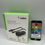 Genuine BELKIN Dual 24 W USB Car Charger With Cable New Sealed CCD001bt1MBK