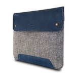 MegaGear Sacoche en Cuir véritable et Polaire pour MacBook 13,3" Bleu foncé MG1666 Taille Unique