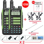 (2 kpl-UV16 paketti 7) 2 kpl Baofeng UV16 Max Walkie Talkie 10W V2 versio VHF UHF Dual Band Two Way CB Ham Radio UV16 Kannettava radiolähetin-vastaanotin UV10R