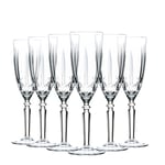 Orchestra Cut Glass Champagne Flutes Glasses Set 200ml Pack of 6