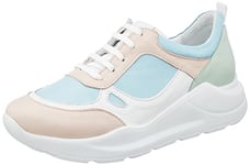 Andrea Conti Baskets pour Femme, H Bleu Vert Pastel Blanc Rose, 38 EU