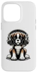 Coque pour iPhone 14 Pro Max Boxer Dog Casque audio pour chien Boxers