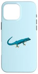 Coque pour iPhone 16 Pro Max Dessin - Gecko bleu électrique