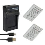 Newmowa Remplacement Batterie en-EL5 (2) et Chargeur Micro USB Portable Kit pour Nikon Coolpix P530, P520, P510, P100, P500, P5100, P5000, P6000, P90, P80