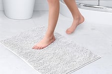 Emma Barclay Noodle Soft Touch Non-Slip Bathroom Rug in White - Shower Mat 40x60cm