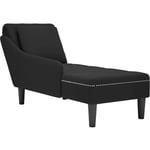 Vidaxl - Fauteuil long avec coussin et accoudoir droit noir velours