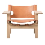 Fredericia Furniture - The Spanish Chair, Såpad ek, Natur läder - Fåtöljer - Børge Mogensen - Beige - Läder/Trä