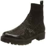 Desigual Femme Chaussette de Motard Bottes Tendance, Noir, 38 EU