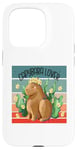 Coque pour iPhone 15 Pro Capybara fleur couronne nature harmonie joie animal amateur