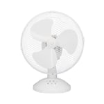 Ventilateur de table OCEANIC - 30W - Diamètre 23 cm - 2 vitesses - Oscillant - Blanc