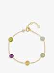 Auree Chennai Gold Vermeil Mixed Gemstone Bracelet, Gold/Multi