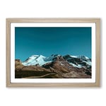 Big Box Art Landscape Moon Above The Mountains Framed Wall Art Picture Print Ready to Hang, Oak A2 (62 x 45 cm)