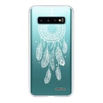 Evetane - Silicone Case Compatible with Samsung Galaxy S10 - Full 360 Protection, Slim and Transparent - Front & Back Cover - High Resistance - Dream Catcher White