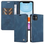 Étui iPhone 12 mini 5.4 Enveloppe de protection antichoc magnétique invisible fermée Bleu