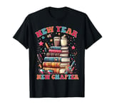 Groovy New Year New Chapter Happy New Year Book Lover Retro T-Shirt