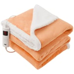 Electric Heated Throw Fleece Reversible Blanket 160 X 130cm