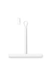 Brabantia Silicone Shower Squeegee with Hook (White) Anti Streak Cleaning Wiper for Bathroom Glass, Plastic, Tile - Doublesided Brush & Rim Design